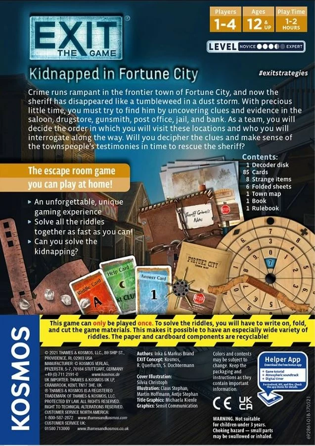 Thames & Kosmos Strategy Games Exit Kidnapped In Fortune City